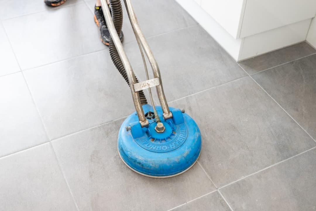 Tile and grout cleaning Swan Hill - rotary turbo tool on porcelain tiles