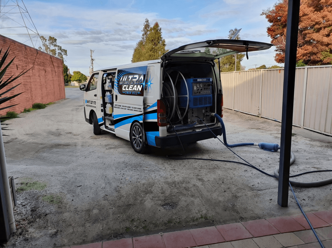 Ultraclean Swan Hill van with the truck-mounted carpet cleaning unit
